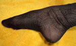 Esma Seamless Textured Nylon Stockings Size 9,5 Black