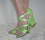 Gr�ne High-Heel-Sandaletten Gr 39