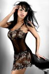 Traumhaftes Neglige� mit Blumenmuster und String