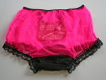 50/60er PIN UP Nylon Panty Hot Pink/Schwarz