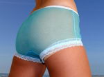50/60er Style Nylon PIN UP H�schen Blau Small