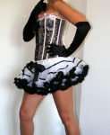 Rockabilly Sexy Petticoat in Weiss-Schwarz