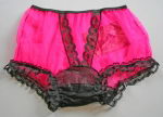 50/60er PIN UP Nylon Panty Hot Pink/Schwarz