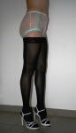 Vintage Style White/Green Sheer Nylon Pin UP Panty