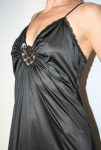 Vanity Fair Schwarzes Nostaligisches Nylon Negligee Gr. 38