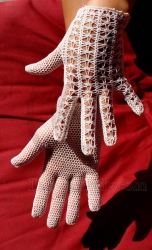 Vintage Handschuhe H�kelarbeit aus den 50er Jahren zum Pettycoat