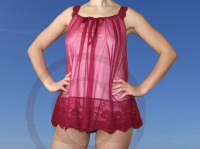 Nostaligisches Nylon Neglige� Blau Gr. 34