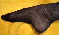 Esma Seamless Textured Nylon Stockings Size 9,5 Black
