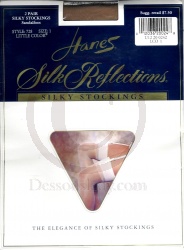2 Paar Hanes US Silk Nylonstr�mpfe Sandalfoot