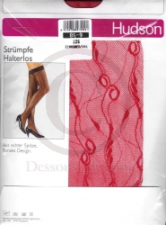 Hudson Halterlose Rote Spitzen Strapsstr�mpfe