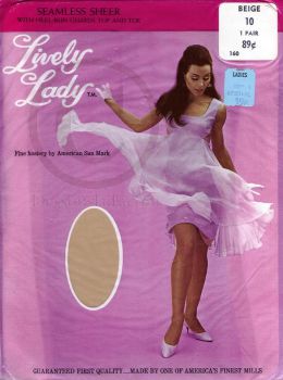 Alte US Nylon Str�mpfe Lively Lady Gr. 10 Lang