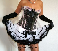 Rockabilly Sexy Petticoat in Weiss-Schwarz