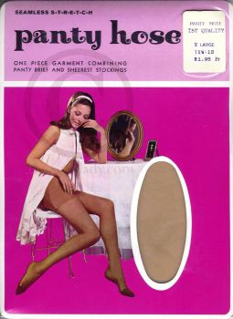 US Vintage Nylonstrumpfhose Braun XL