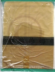 Vintage goldfarbene US Nylonstr�mpfe mit schwarzem Streifen