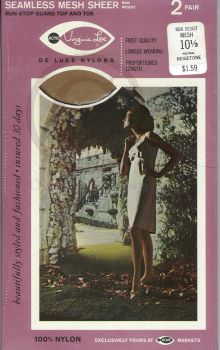 Virginia Lee 2 Pair Vintage US Nylon Stockings Sz 10,5