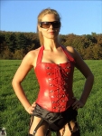 Gothic Sexy Red Leather Overbust Fashion Corset