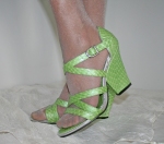Gr�ne High-Heel-Sandaletten Gr 39